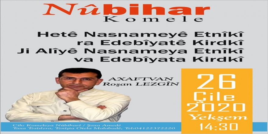 Dîyabekir: Roşan lezgînî ra Panelê Hetê Nasnemeyê Etnîkî ra Edebîyatê Kirdkî