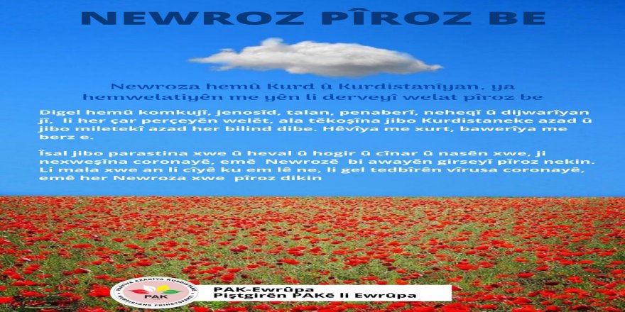 Piştgirên PAKê li Ewrûpa: Newroz pîroz be