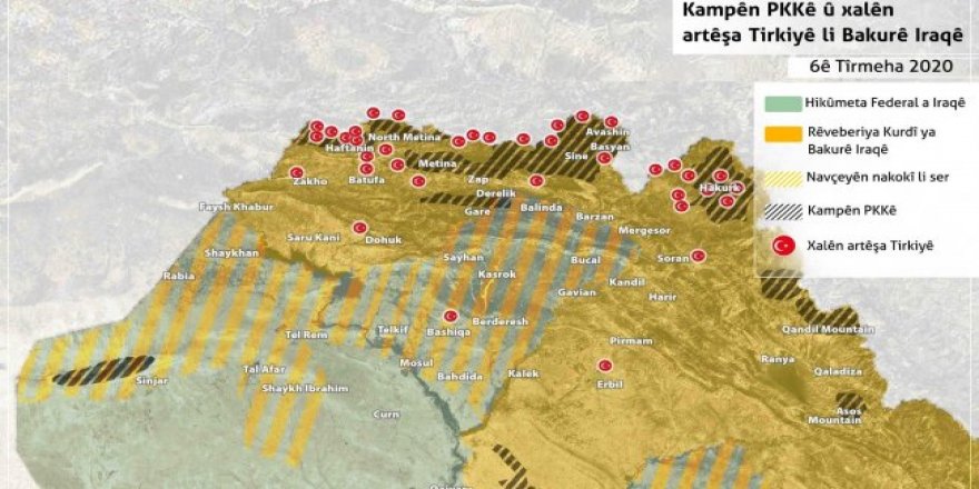 Vaye nexşeya hêzên Tirkîyê li herêma Kurdistanê!