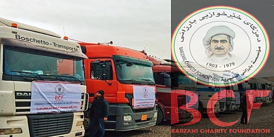 Dezgeha Xêrxwazî ya Barzanî (BCF) 2,5 ton alîkariyên bijîşkî şand Rojavayê Kurdistanê