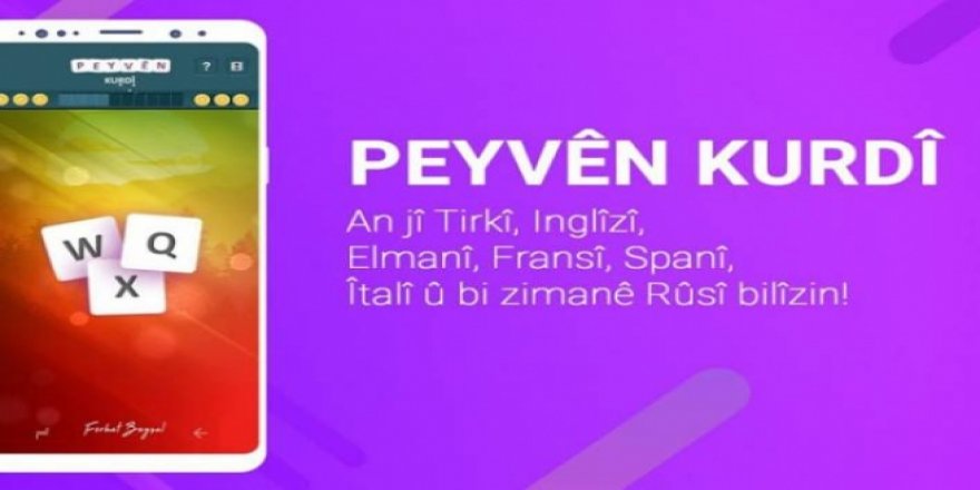 Lîstika 'Peyvên Kurdî' bi zaravayê Kurmancî û bi tîpên latînî.