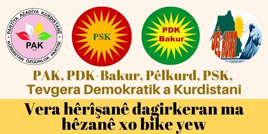PAK, PDK-Bakur, Pêlkurd, PSK, Tevgera Demokratîk a Kurdistanî: Vera hêrîşanê dagirkeran ma hêzanê xo bike yew