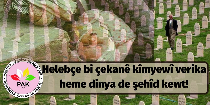 PAK: Helebçe bi çekanê kîmyewî verika heme dinya de şehîd kewt!