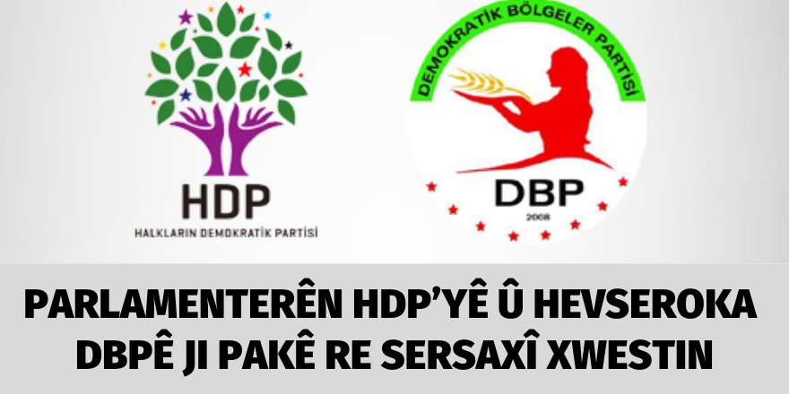 Parlamenterên HDPyê û Hevseroka DBPê ji PAKê re sersaxî xwestin