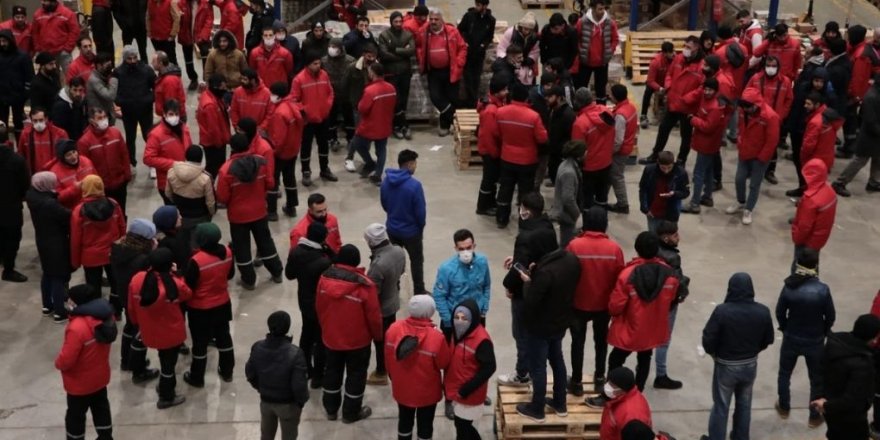 Polîs ketine nava avahiya Migros Depoyê, karker desteser kirine