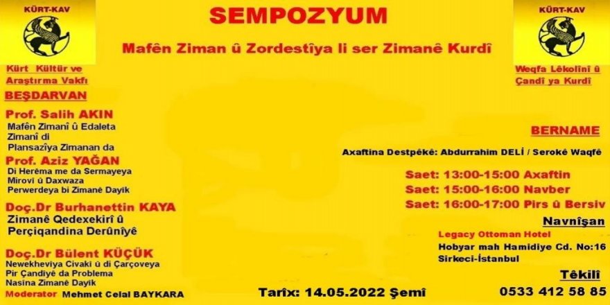 Sempozyûma Kurt-Kavê: “Mafên Ziman û Zordestiya Li Ser Zimanê Kurdî”