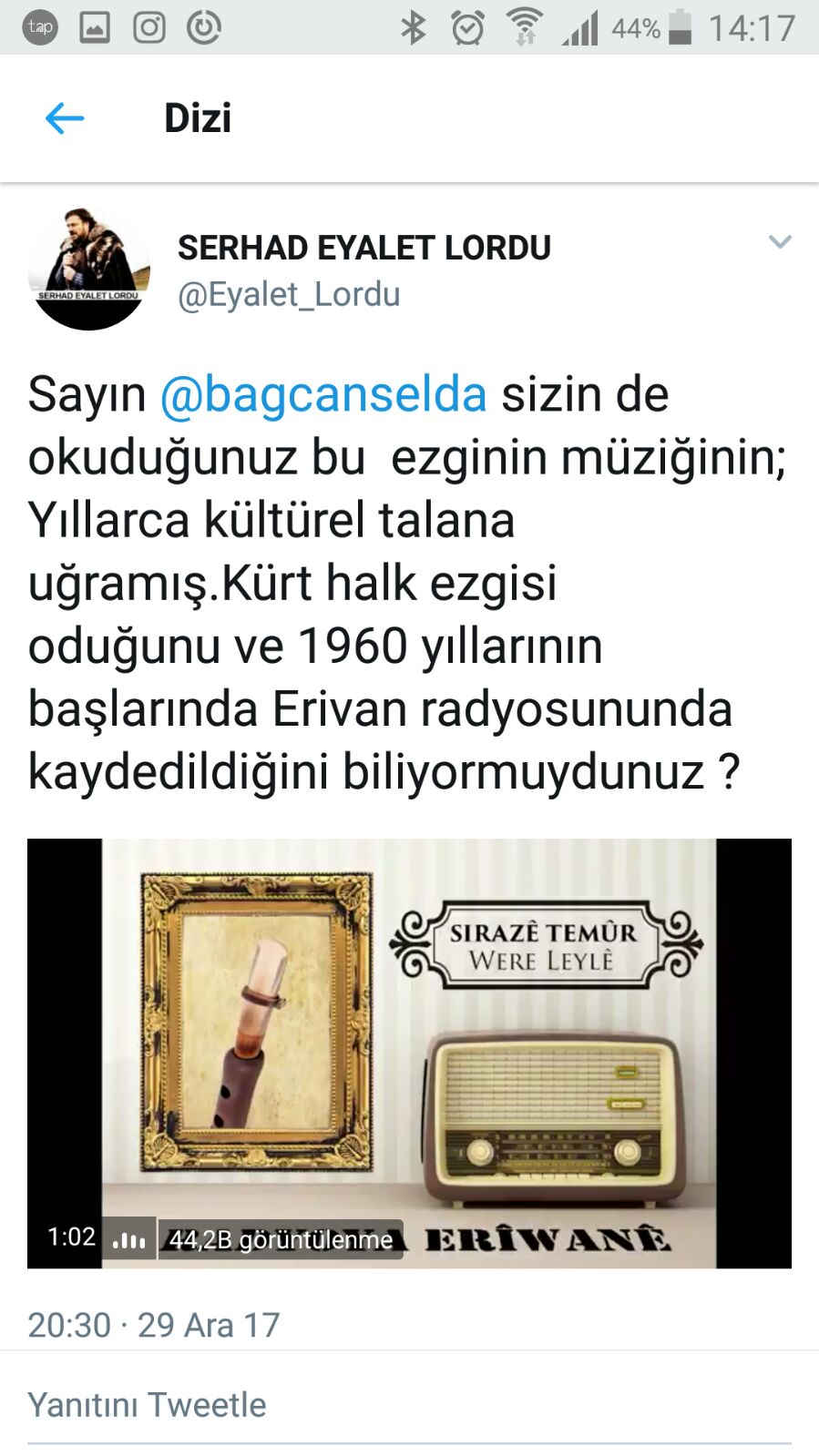 Yek ji talankarên çanda kurdî: Selda Bağcan