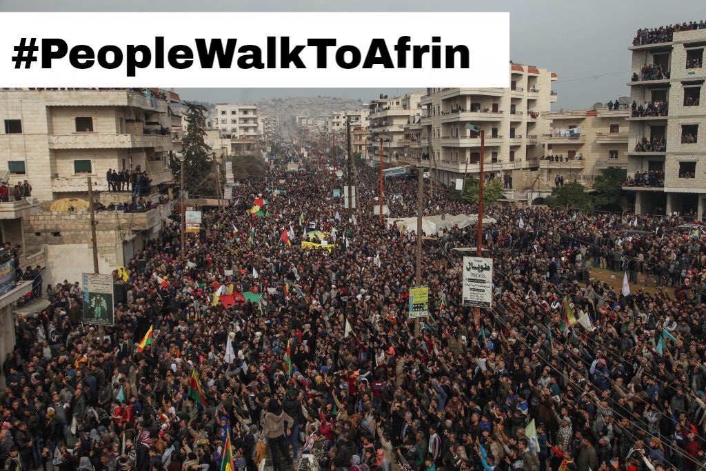 VÎDYO/ Xelkê Rojavayê Kurdistanê herikîn Efrînê