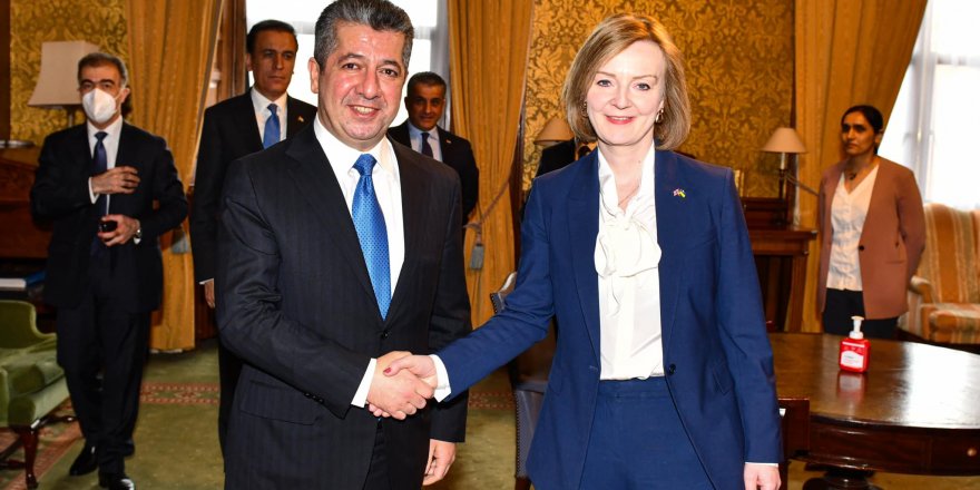 Serokwezîra Brîtanyayê Liz Truss nameyek ji Mesrûr Barzanî re şand