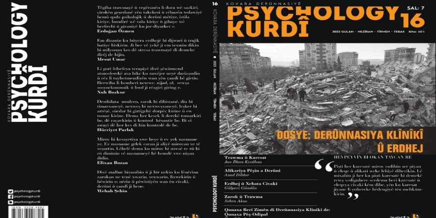 Hejmara nû ya Kovara Derûnnasiyê 'Psychology Kurdî' derket