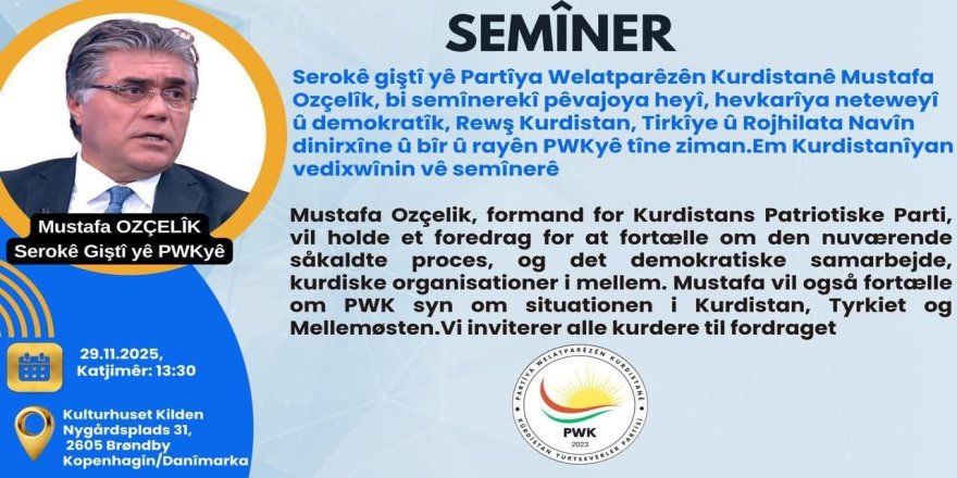Serokê PWKê Mustafa Ozçelîk li Kopenhagê semîner dide