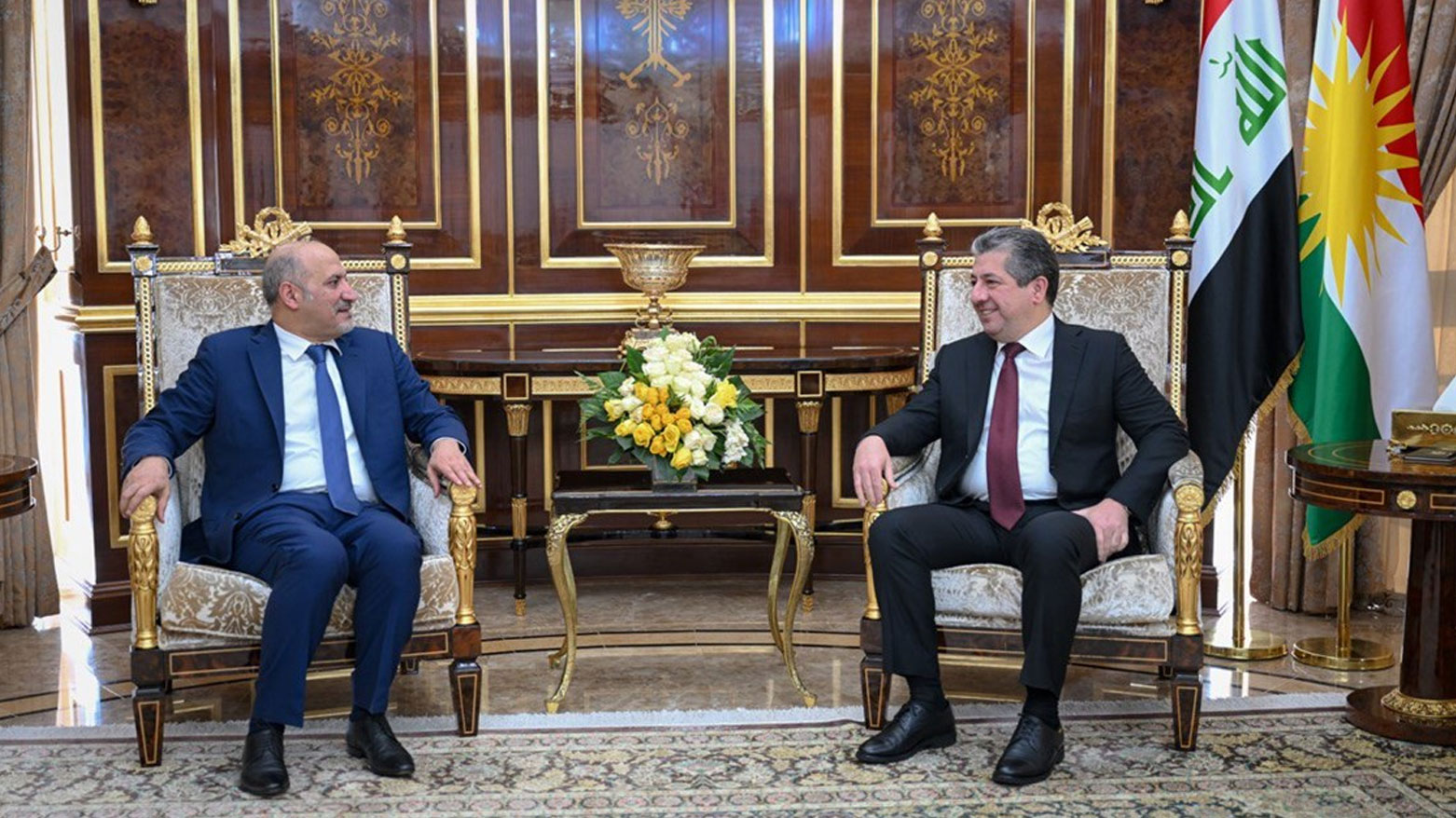 Mesrûr Barzanî û Ehmed Elcerba girîngiya parastina mafên gelê Kurd û pêkhateyên Sûriyeyê tekez kir