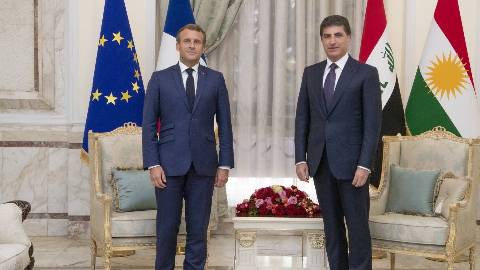 Nêçîrvan Barzanî û Macron rewşa navçeyê gotûbêj dikin