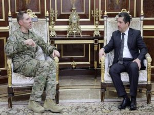 Mesrûr Barzanî û General Roberson civiyan: Rojev yekxistina hêzên Kurdî li Rojavayê Kurdistanê bû