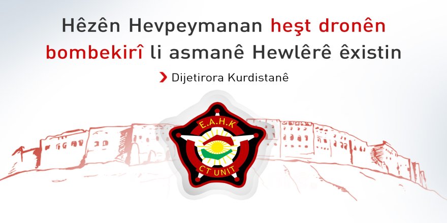 Dijeterora Kurdistanê: li Hewlêrê 8 dronên din ên bombekirî hatin êxistin
