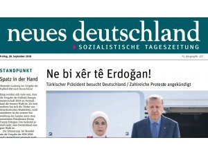 Rojnameya Elman Neus Deutschland bi Kurdî manşên avêt: Tu ne bi xêr tê Erdoğan