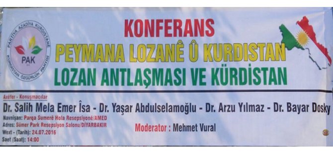 Konferans:‘’Peymana Lozanê û Kurdistan’’