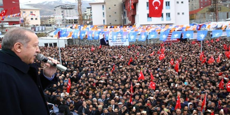 Ji bajarên derdor xelk veguhastin mitînga Erdoganî