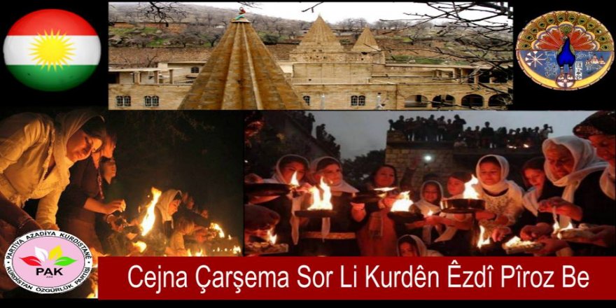 PAK: Cejna Çarşema Sor li hemû xuşk û birayên me yên Êzidî pîroz be