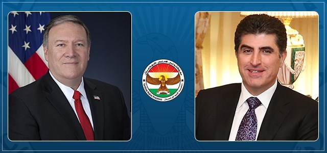 Pompeo, pîrozbahî li Nêçîrvan Barzanî kir