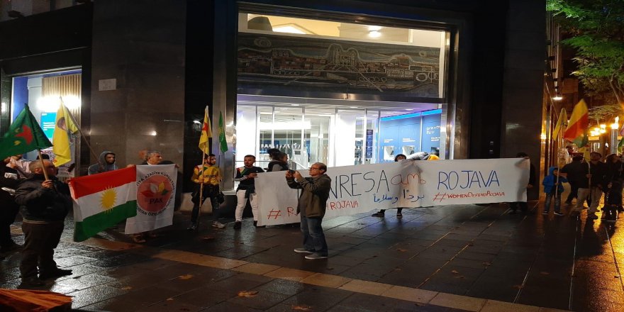 Seba Rojavayȇ Kurdistanî Katalonya de çalakîya protestoyî