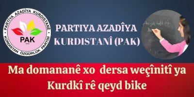 PAK: Keyeyê Kurdan , hetanî roja 21.01.2021î ma domananê xo dersa weçînitî ya Kurdkî rê qeyd bike.