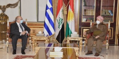 Serok Barzanî pêşwazî li balyozê Yûnanê li Iraqê kir