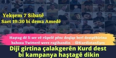 Komek rewşenbîrên Rojhilatî li dijî girtina çalakgerên Kurd dest bi kampanya haştagê dikin