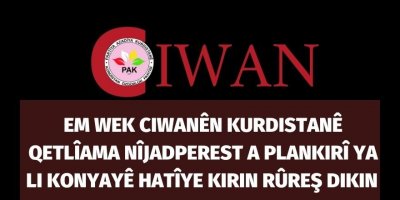 PAK-CIWAN: Em wek ciwanên Kurdistanê qetlîama nîjadperest a plankirî ya li Konyayê hatîye kirin rûreş dikin