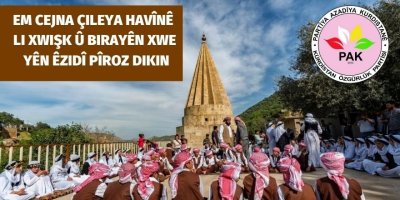 PAK: Em Cejna Çileya Havînê li xwişk û birayên xwe yên Êzidî pîroz dikin