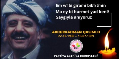 PAK: Ma Dr. Abdurahman Qasimlo Bi Hurmet Yad Kenê