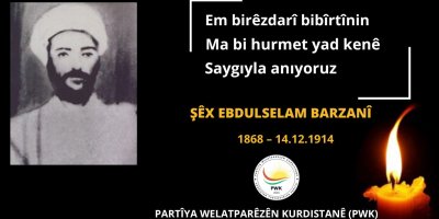 Partîya Welatparêzên Kurdistanê (PWK): Em Şêx Ebdulselam Barzanî Birêzdarî Bibîrtînin!