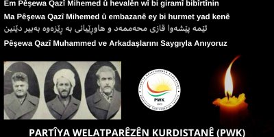 PWK: Ma Pêşewa Qazî Mihemed û embazanê ey bi hurmet yad kenê
