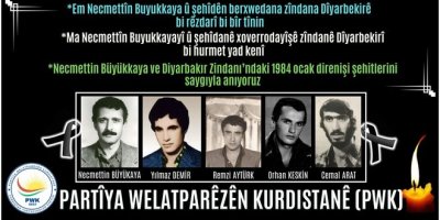 Ma Necmettîn Buyukkayayî û şehîdanê xoverrodayîşê zîndanê Dîyarbekirî bi hurmet yadkenî