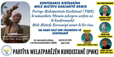 PWK Li Qoserê Konferansa Bibîranîna Mele Mistefa Barzanîyê Nemir Li Dar Dixe