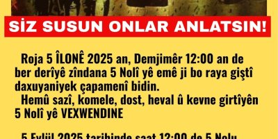 Girtiyên 5 Nolî yê daxuyaniyek çapamenî didin