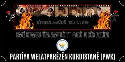 PWK: Em şehîdên şewata Sînemaya Amûdê jibîr nakin