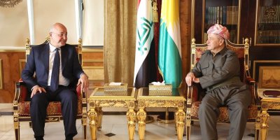 Serok Barzanî pîrozbahiya Berhem Salih kir