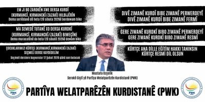 Mustafa Ozçelîk: Em dersa bijarte ya kurdî, ji bo fêrbûn, fermîbûn û perwerdeya bi zimanê kurdî bikin pêlikekê