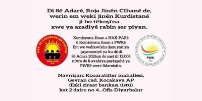 Komîsyonên Jinan ên HAK-PAR û PWKyê ji bo 8ê Adarê Civînê li Dar Dixînin