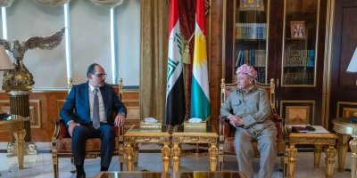 Serok Barzanî li Pîrmamê Îbrahîm Kalin qebûl kir