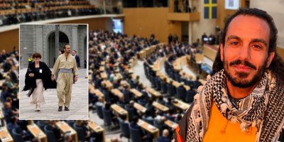 Gurgîn Bakircioglu li Parlamentoya Swêdê bi cil û bergên Kurdan sond xwar